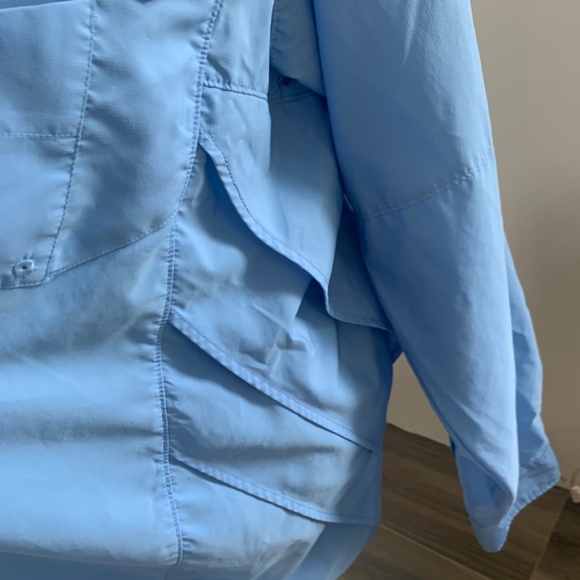 Columbia embroidery fishing shirt blue,  size L - Picture 5 of 7